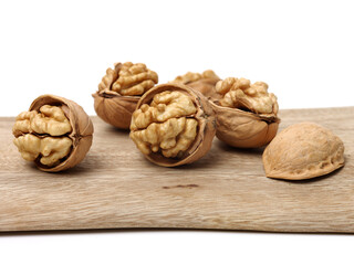 walnuts on a white background