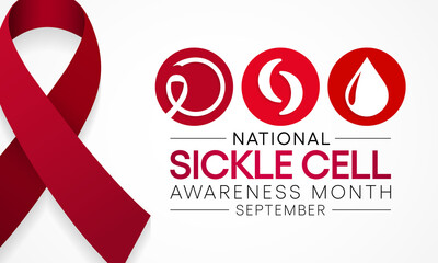 Sickle Cell disease awareness month is observed every year in September, it is a group of inherited red blood cell disorders. Millions of people do not know they have sickle cell trait. vector art