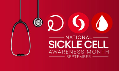 Sickle Cell disease awareness month is observed every year in September, it is a group of inherited red blood cell disorders. Millions of people do not know they have sickle cell trait. vector art