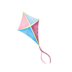kite on white background hand drawn digital illustration