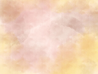 秋、紅葉のイメージカラーの背景、水彩画、夕暮れ