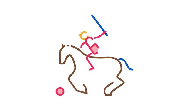 Equestrian Polo Icon Animation. color Equestrian Polo animated icon on white background