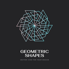 Fototapeta premium Vector abstract modern geometric icon design in trendy linear style. Minimal geometric concepts and badges. Best for identity and logotypes. Simple shape.