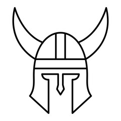 Vector Viking Helmet Outline Icon Design