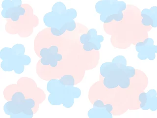 Rolgordijnen 背景素材：水彩風　花柄模様の背景 © ako