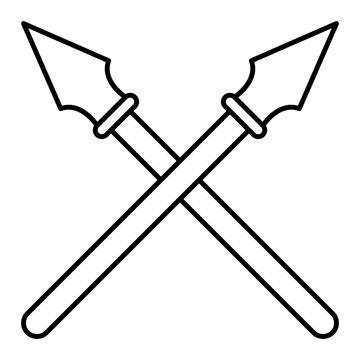 Vector Spear Outline Icon Design