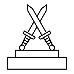 Vector Museum Sword Outline Icon Design