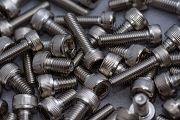 Lots of hexagon socket head cap screw (Gray background)