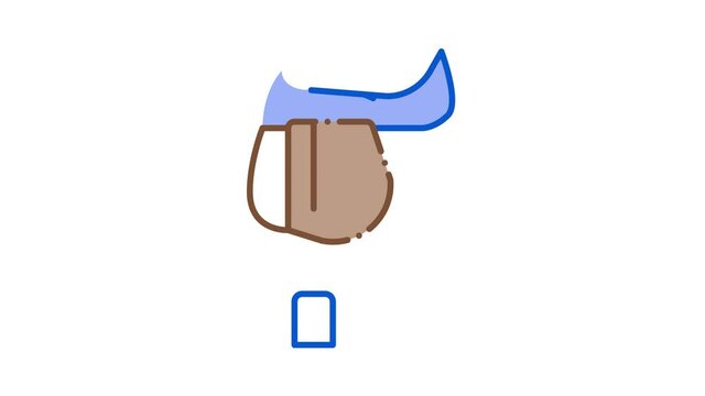 Jockey Saddle Icon Animation. color Jockey Saddle animated icon on white background