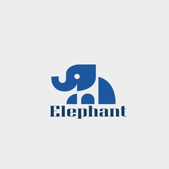 Blue elephant logo design