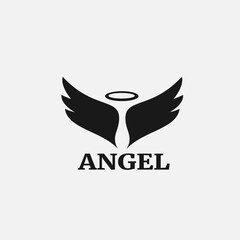 Black angel swing logo template