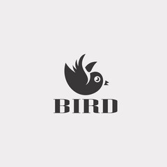 Simple logo template with black bird