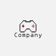 Simple logo template with pixel gamepad