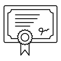 Vector Certificate Outline Icon Design