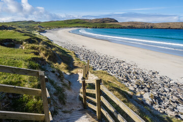 White sands at Vatersay beach in the Outer Hebrides