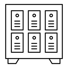 Vector Lockers Outline Icon Design