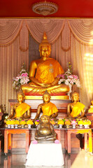 old buddha statue that is revered by Buddhists Traveling to make merit at Wat Pha Tak Suea, Nong Khai Province in order to be auspicious for yourself