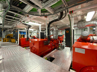 Engine Generator and Engine Control Room of Fishing Vessel Ship
