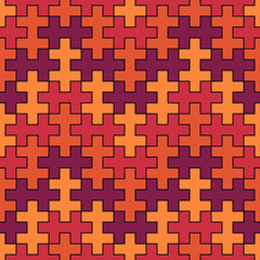 Seamless pattern. Ethnic backdrop. Mosaic tiles. Folk wallpaper. Tribal ornament. Geometric image. Ethnical motif. Surface texture. Textile print. Abstract vector. Sayagata background.