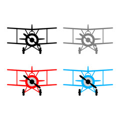 Aircraft vector icon on white background