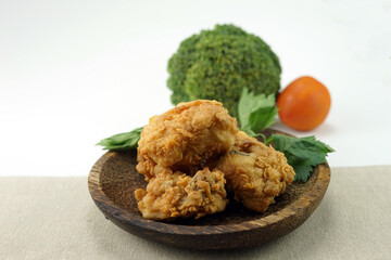 Fried chicken, chicken katsu or crispy chicken. 