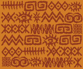 Seamless pattern repeating design with geometric shapes.