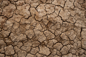 Texture of dry cracked soil, dry cracked earth. The global shortage of water on the planet. Global warming and greenhouse effect concept.