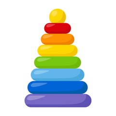 Kid toy pyramid, vector illustration