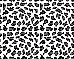 SVG Seamless  pattern of leopard leather, gray color on a white background
