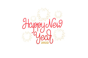 New Year 2022 text lettering. Vector illustration for New Year celebration