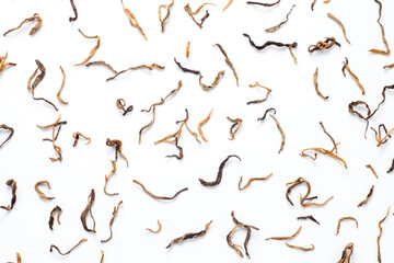 Yunnan black tea on white background