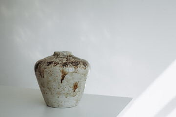 Authentic vases for modern interiors in a minimalist style, white colours