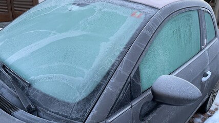 Part of Frozen car in winter - 443633798