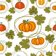 seamless background with pumpkins