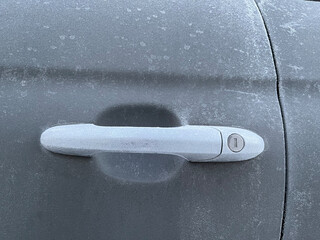 Part of Frozen car in winter - 443633922