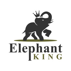 elephant king logo with crown