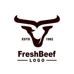 bull head logo, for fresh meat logo
