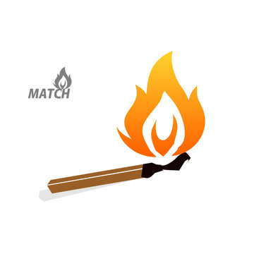 flaming matchstick logo illustration