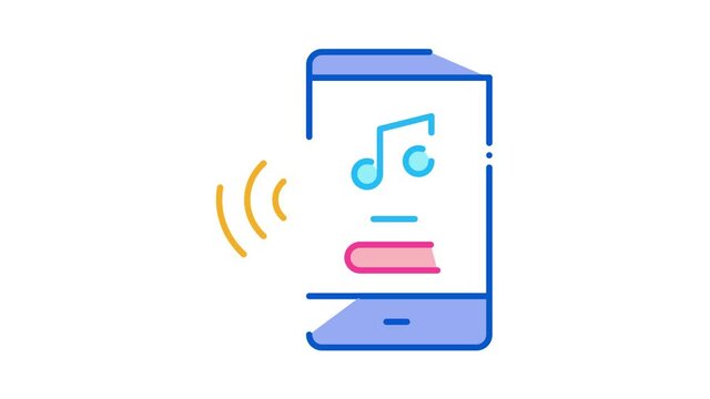 Music Phone App Icon Animation. color Music Phone App animated icon on white background