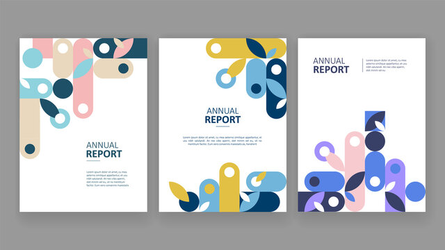 Portfolio geometric abstract design vector set. Design for wallpaper, background, wall decor, cover, print, card, branding. Vector illustration.