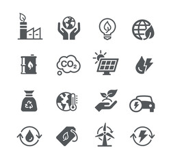 Ecology and Renewable Energy Icon Set -- Utility Series
