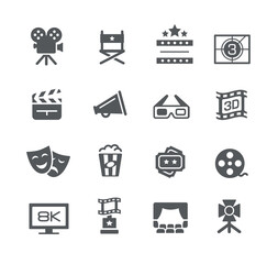 Film Industry and Theater Icon Set -- Utility Series