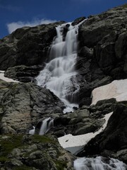 cascade du Doménon, massif de Belledonne, au-dessus du col de la Pra.