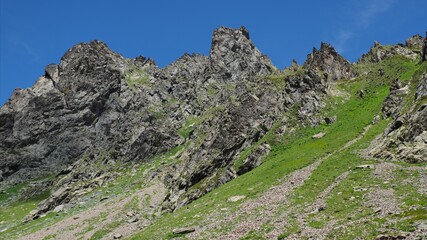 Arêtes des Dents du Loup, massif de Belledonne, secteur des lacs du Doménon et du Col d cela Par.