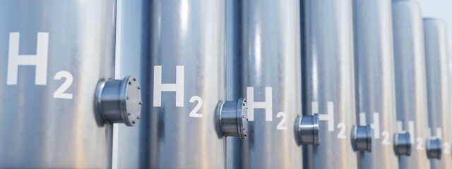 modern hydrogen tank for renewable energy - obrazy, fototapety, plakaty