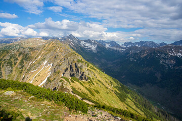 Naklejka na ściany i meble Ridge trail in the Western Tatras.