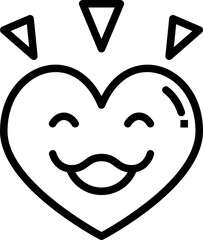 happy heart outline icon