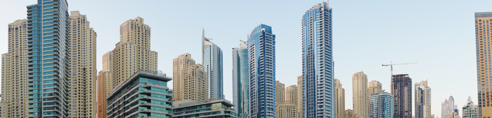 Fototapeta na wymiar Panorama of Dubai skyscrapers