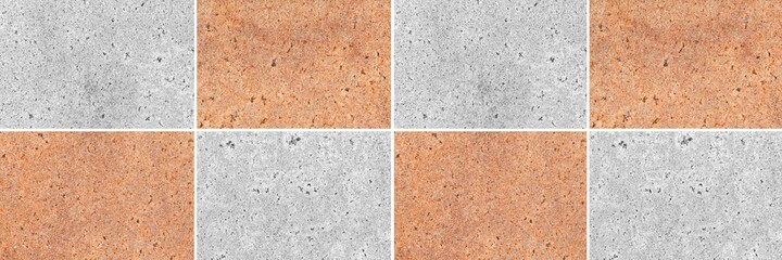 Panorama of Polished Granite Floor Tiles brown texture and background seamless