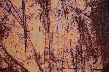 Background, texture of a rusty scratched sheet of metal.